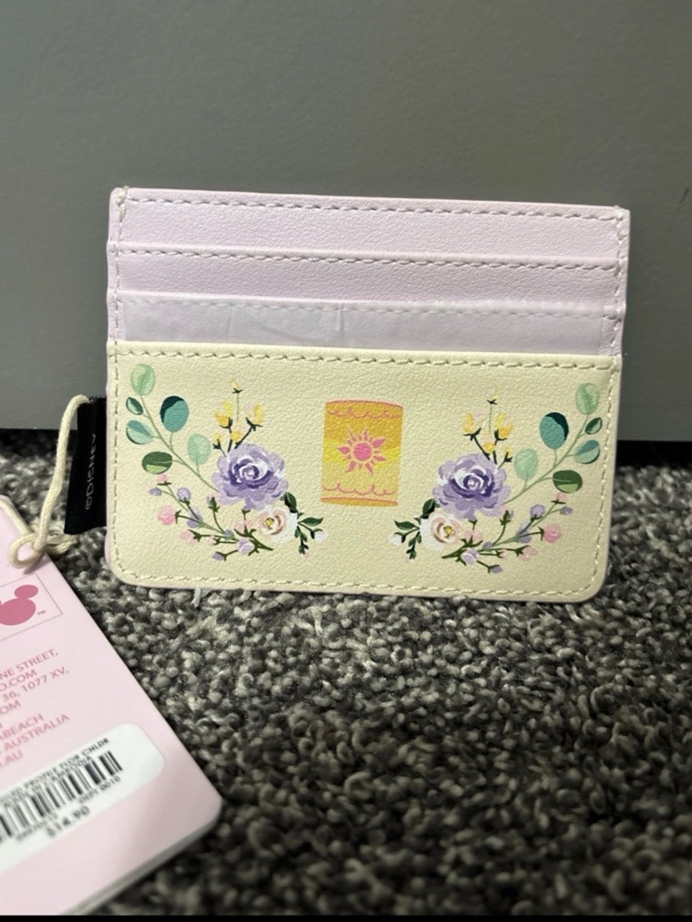 Loungefly Disney Princess Rapunzel Floral Pink and Yellow Card Holder - Picture 2 of 2